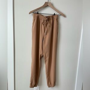 Camel Jogger Pants | Drawstring Waist | Casual Lounge Athleisur size small